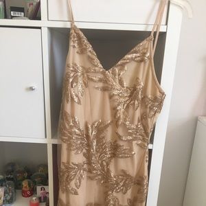 Nasty Gal gold sequin dress